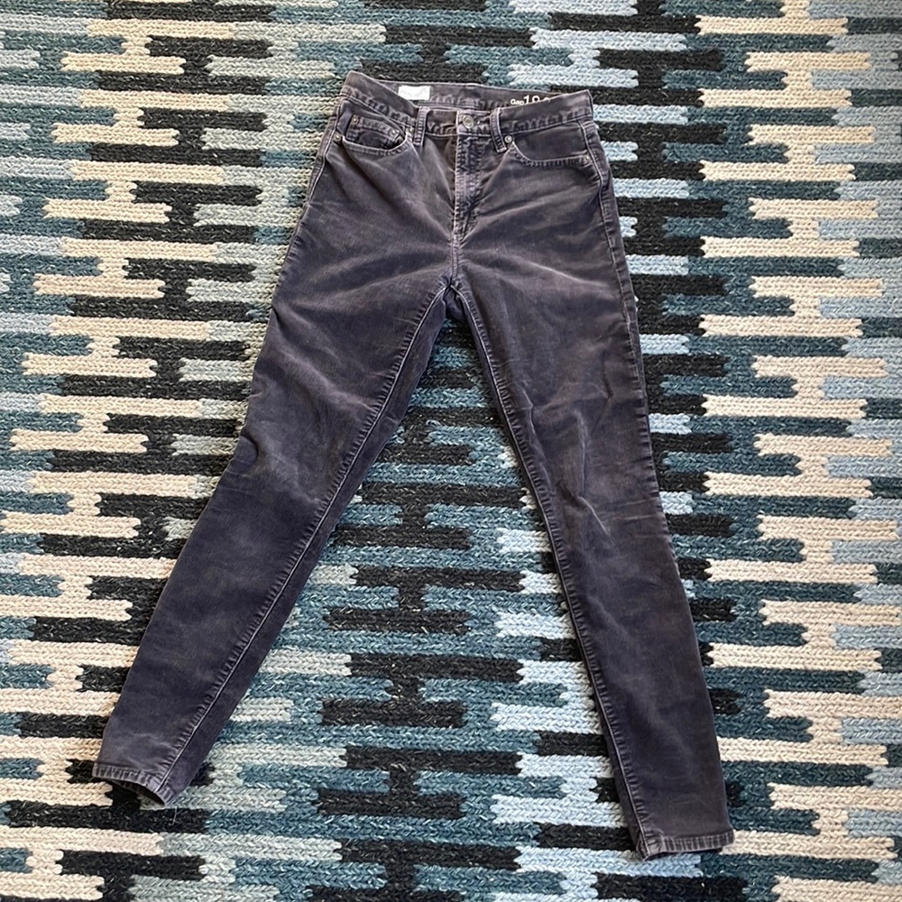 Gap always skinny high-rise light gray corduroys